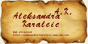 Aleksandra Karaleić vizit kartica